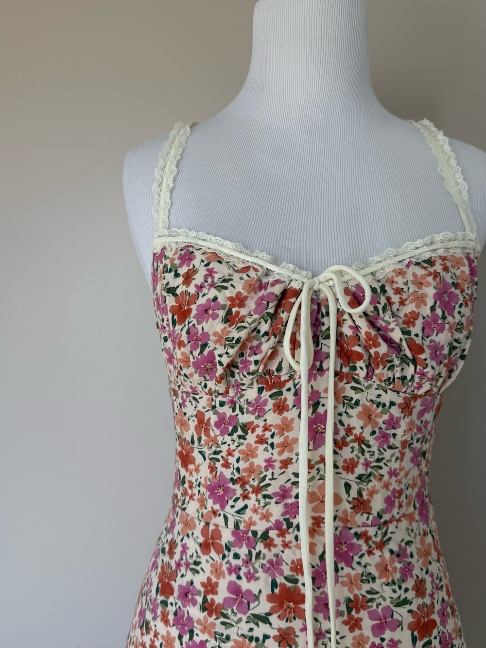 0331 - Commense Floral Print Trim Cami Midi Dress - Picture 6 of 14